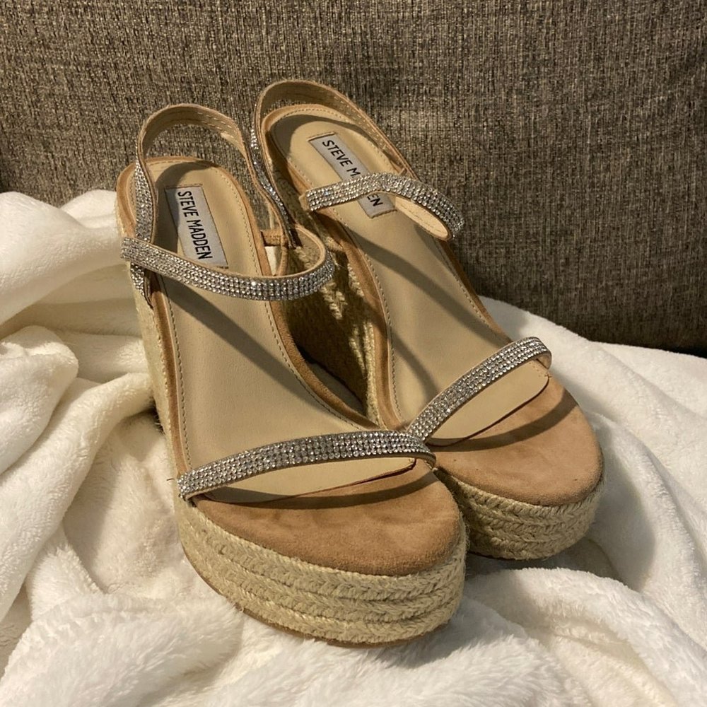 Steve Madden rhinestone wedge
